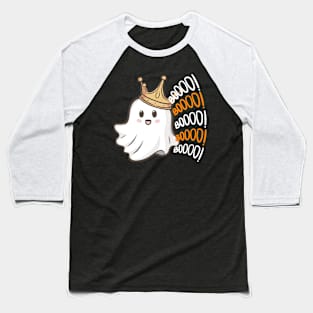 Cute Ghost With Crown Baseball T-Shirt